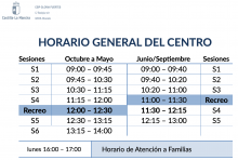 Horario del centro